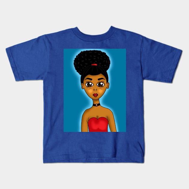 Black girl magic, melanin poppin art Kids T-Shirt by Spinkly Creations 